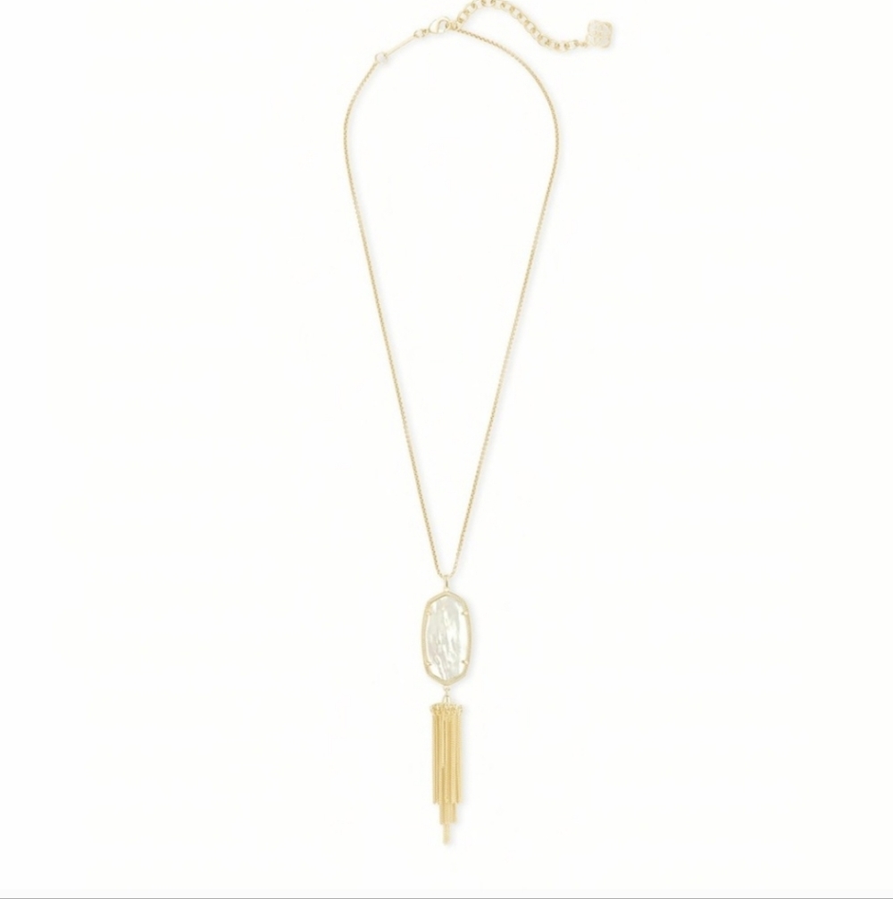 Kendra Scott Ivory Mother Of Pearl Rayne Pendant Necklace Euc Retired!